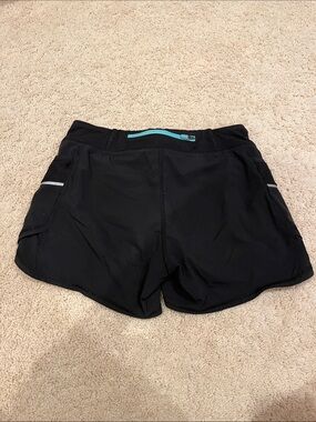 Athleta Black Athletic Running Shorts with Reflective Trim
